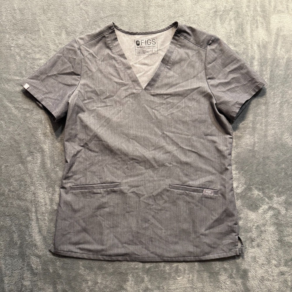 FIGS Womens Small‎ Casma 3 Pocket Scrub Top Graphite